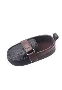 Pantofi Tip Mocasini - Model Beldy - Elegant - Piele ecologica - Baieti - Fara inchidere - Negru - Maro