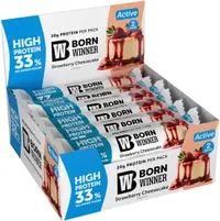 Baton proteic Active, cheesecake cu căpșuni, 12 bucăți, Born Winner