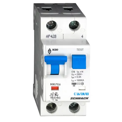 Intreruptor automat+diferential, C16/300mA, 10kA,tip AC,1P+N