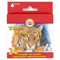 Creioane Cerate Triunghiulare, 8.2 x 10 x 80 mm, 24 Culori, Koh-I-Noor Trio Wax