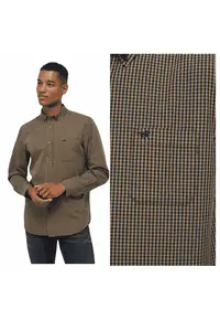 Camasa Barbati - Chester Gingham - Maro - Bumbac - Design Clasic Casual - Material Premium Confortabil - Maneca Lunga - Inchidere Cu Nasturi - Maro inchis