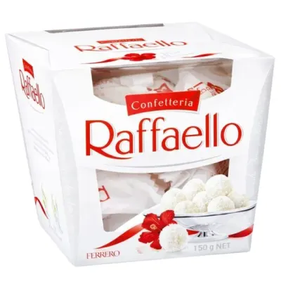 Praline crocante cu nuca de cocos si migdale Raffaello T15, 150g Engros