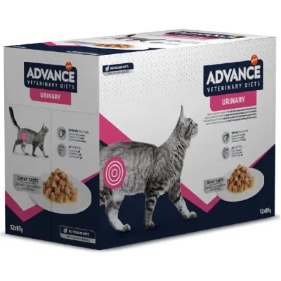 Set 12 buc x 85 gr Hrana dietetica pentru pisici Advance Urinary