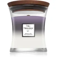 Woodwick Trilogy Amethyst Sky lumânare parfumată cu fitil din lemn 275 g