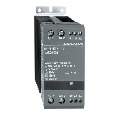 Contactor static 2x1p 50A/24-480VAC