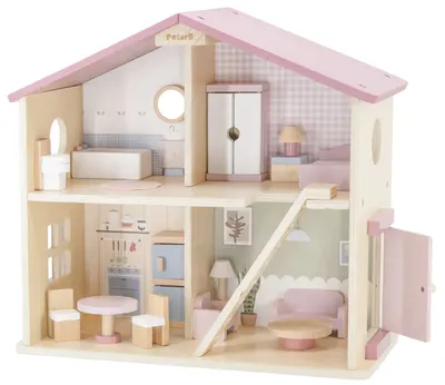Set de joacă din lemn Viga Toys Polar B - Casă de păpuși, cu accesorii