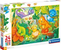 Puzzle pentru copii Clementoni din 24 piese - Oaza fericită a dinozaurilor