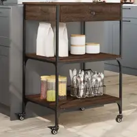 vidaXL Cărucior de bucătărie, stejar maro 60x48x89,5 cm lemn prelucrat
