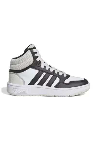 Pantofi sport mid-high din piele ecologica Hoops - Alb/Negru stins