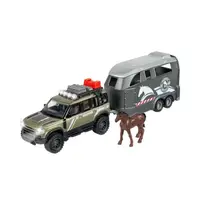 Land Rover cu remorca de transport cai Majorette