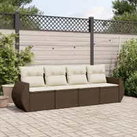 Gossi set canapele de gradina, 4 piese, cu perne, maro poliratan maro