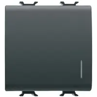 Intrerupator simplu cu Led ( neinclus ) 2 module 16A borne cu surub Gewiss Chorus GW12032, negru satin