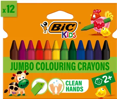 Pasteluri colorateBIC Kids - Jumbo, 12 culori