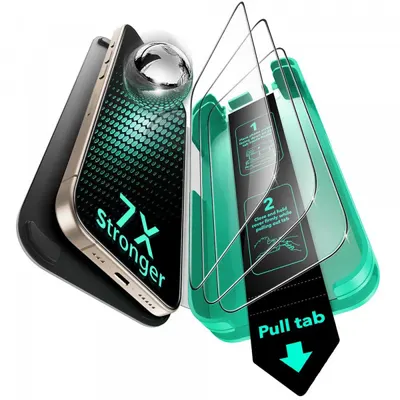 Folie de protectie Ecran ESR Armorite UltraFit pentru Apple iPhone 17 Pro, Sticla Securizata, Full Glue, Set 3 bucati, Neagra