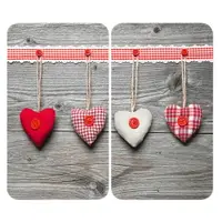 Set 2 protecții din sticlă pentru aragaz Wenko Heart, 52 x 30 cm