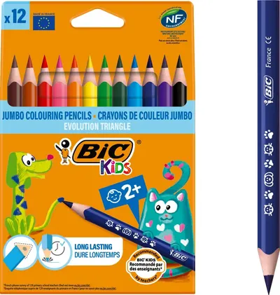 Creioane color Bic Triangle 12 cul. - engros
