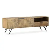 Comodă TV în culoare naturală din lemn de mango 175x55x40 cm Priya – MOME