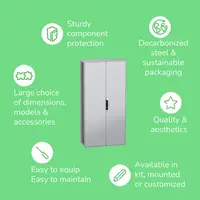 Dulap modular, cu montaj pe pardoseala, PanelSeT SFN, din otel decarbonizat(verde), 1800x800x600mm, IP55, cu placa de montaj, 2 usi