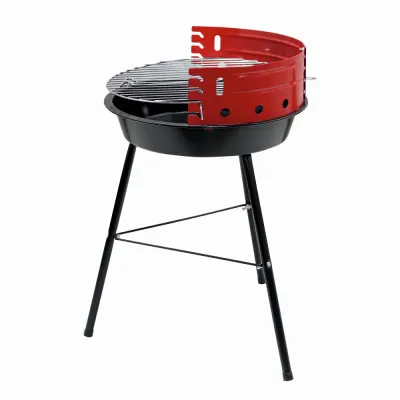 Gratar pe carbuni KLUGMEISTER KY23014, material otel, circular, portabil, inaltime gatire 53 cm, diametru gratar 33 cm