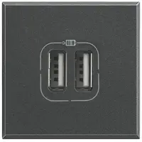 Incarcator USB dublu Axolute - 5 V - 230 V - Antracit - 2 module