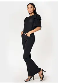 Pantaloni negri Evazati J230-1 M7 19100 - Negru