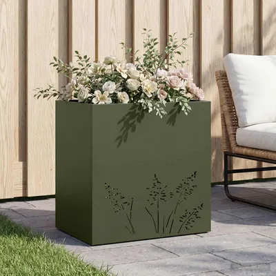 vidaXL Vază pentru Grădină Verde măsliniu 50 x 30 x 49 cm