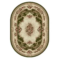Covor Oval, 60 x 110 cm, Verde, Lotos 574/310