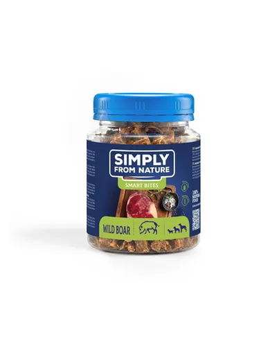 SIMPLY FROM NATURE Smart Bites Snackuri pentru caini, mistret 130 g