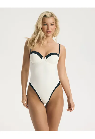 Costum de baie intreg Nicea - Alb crem