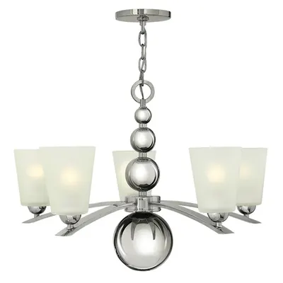 Corp de iluminat suspendat, lustra Zelda 5 Light Chandelier – Polished Nickel