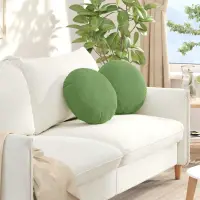 vidaXL Perne de Șezut 2 pcs Verde deschis Ø 40 x 13 cm Catifea