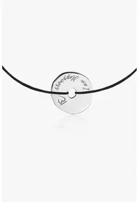 Bratara ajustabila cu talisman de argint veritabil - Negru/Argintiu