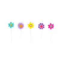 Set 5 lumânări Floricele Multicolor