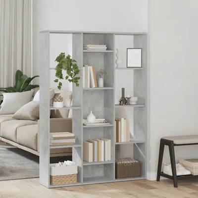 vidaXL Separator/Bibliotecă, gri beton, 100x24x140 cm, lemn prelucrat