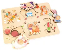 Puzzle din lemn Hape International - Ferma, 13 piese