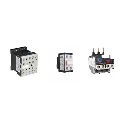 Pachet Echipamente Electrice Esentiale: Contactor 7.5KW, Releu Termic (7A-10A) si Contacte Auxiliare – Control si Protectie Fiabila pentru Aplicatiile Tale Industriale