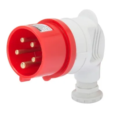 Stecher fisa industriala 90° - IP44 - 3P+N+E 16A 380-415V 50/60HZ - RED - 6H - Strangere cu surub