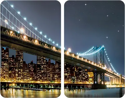 Plăci de protecție din sticlă Wenko - Brooklyn Bridge, 2 bucăți, universal