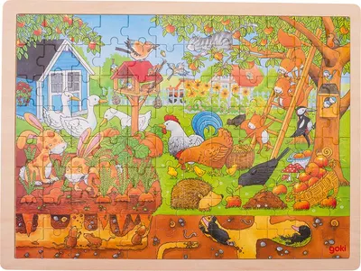 Puzzle din lemn Goki - Gradina noastra