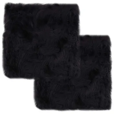 vidaXL Pernuțe scaun 2 buc, gri închis, 40x40 cm, piele oaie naturală