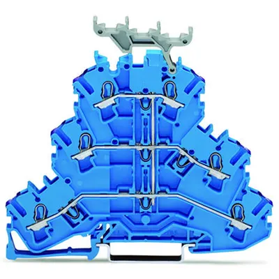 Triple-deck terminal block; 6-conductor through terminal block; N; with marker carrier; for Ex e II and Ex i applications; internal commoning; conductor entry with violet marking; for DIN-rail 35 x 15 and 35 x 7.5; 2.5 mm²; Push-in CAGE CLAMP®; 2,50 mm²
