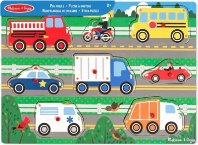 Puzzle Lemn cu Maner , Vehicule