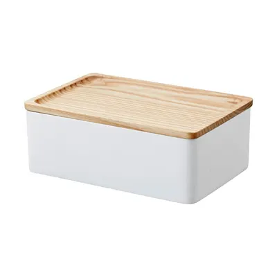 Cutie de depozitare albă cu capac 18,5x12,5x7 cm Rin – YAMAZAKI