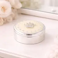 Cutie Bijuterii Rotundă 7 cm cu Coroană și Strasuri AZAY – Casetă Bijuterii Elegantă, Cutie Inel, Cutie Cadou Femei Premium, Ambalaj Inclus