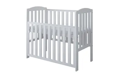 Patut din lemn Nichiduta Tobi White 100x50 cm cu laterala culisanta,margine din silicon pentru protectie dintisori,design modern,margini rotunjite,3 nivele de reglare somiera, vopsele si materiale sigure