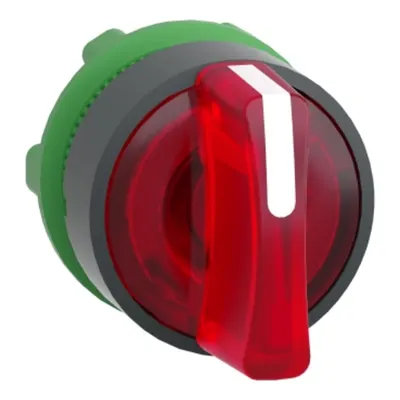 Cap de Selector Iluminat, 3 Pozitii, Ø 22, Rosu