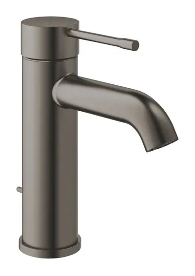 Baterie lavoar Grohe Essence 24171AL1, 3/8'', marimea S, monocomanda, cartus ceramic, ventil cu tija, mat, hard graphite