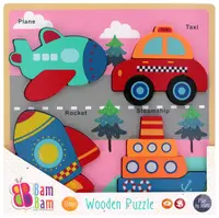 Puzzle din lemn Bam Bam - Vehicule