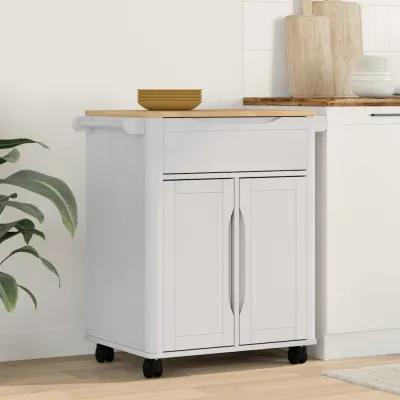 vidaXL Troler de Bucătărie FLORO Alb 72,5 x 45 x 80 cm