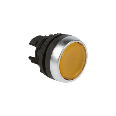 Osmoz illuminated spring return head - flush - yellow